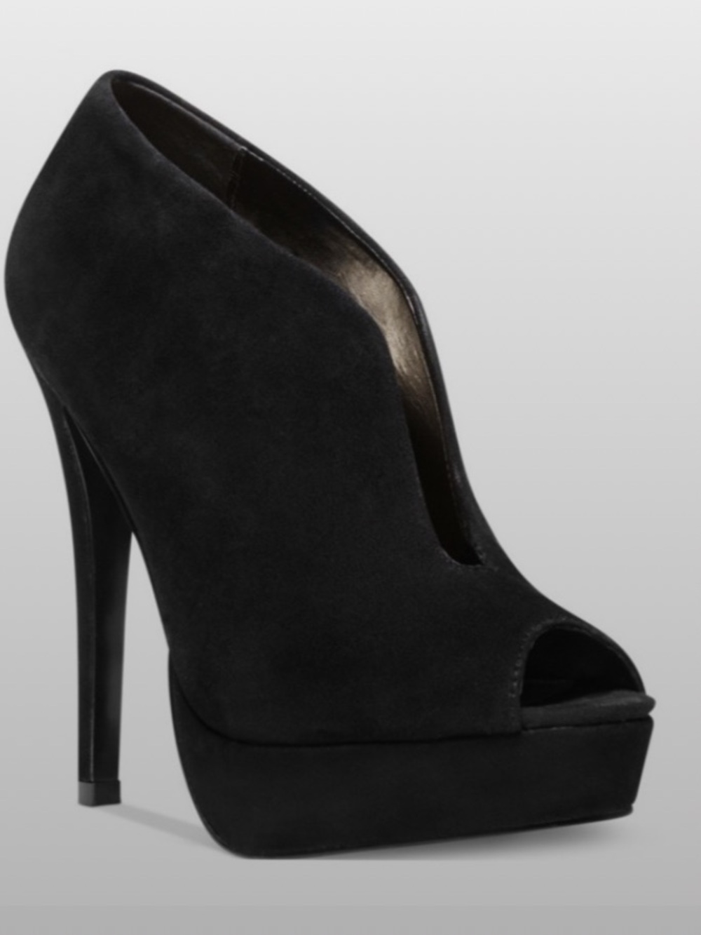 Steve Madden Black Suede Platform High Heel Ankle Boots